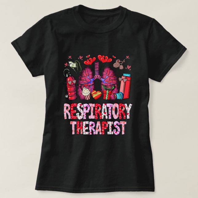 Lycklig Valentine respiratorisk terapi RT Valentin T Shirt (Design framsida)