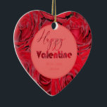 Lycklig Valentine Röd ros Romantic Heart Julgransprydnad Keramik<br><div class="desc">Lycklig Valentine Röd ros Romantic Heart Shape Ceramic Ornament,  Add Namn,  Unique Gift for Valentine Day</div>