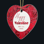 Lycklig Valentine Röd ros Romantic Heart Julgransprydnad Keramik<br><div class="desc">Lycklig Valentine Röd ros Romantic Heart Shape Ceramic Ornament,  Add Namn,  Unique Gift for Valentine Day</div>