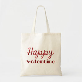 Lycklig Valentine Typography Red Cupid Text Tygkasse