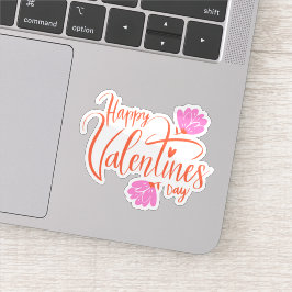 Lycklig valentines blommigt-dekal klistermärken