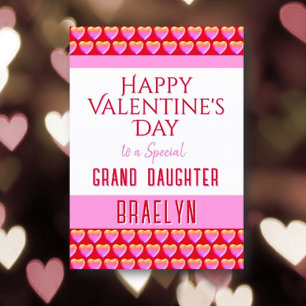 Lycklig Valentines Grand Daughcard Helgkort