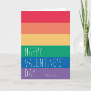 Lycklig Valentine's HGBTQ Rainbow Valentine Helgkort