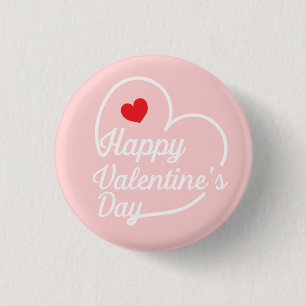 Lycklig Valentines hjärtsvikt Knapp