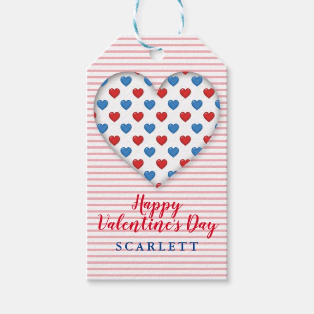 Lycklig Valentines Märkre Presentetikett (Framsidan)