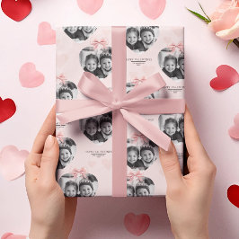 Lycklig Valentines Personlig Heart Photo Pastel Presentpapper