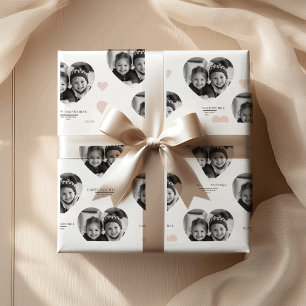 Lycklig Valentines Personlig Heart Photo Pastel Presentpapper