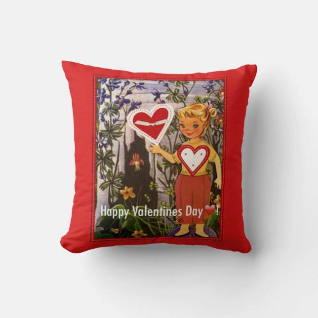 Lycklig Valentines Pillow Kudde (Framsida)