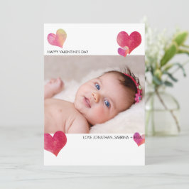 Lycklig Valentines vattenfärgsfoto Julkort