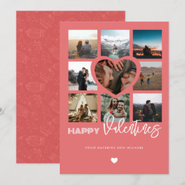 Lycklig Valentineser 9 Photo Collage Couple Family Julkort