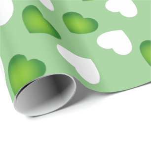 Lycklig Valentineser - Grönt och vita örter Mönste Presentpapper