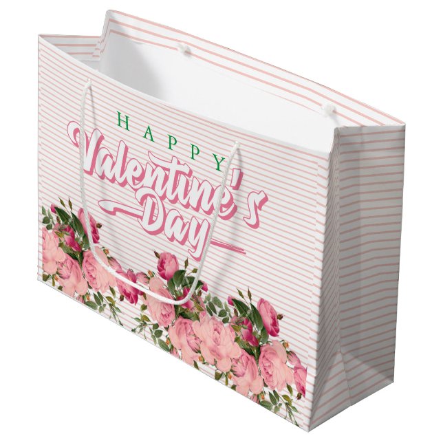 Lycklig Valentineser med blommor (Framsidan Vinklad)