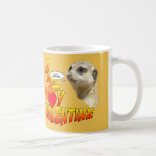 Lycklig Valentineser Meerkat Cust. Skriva kaffe Mu Kaffemugg