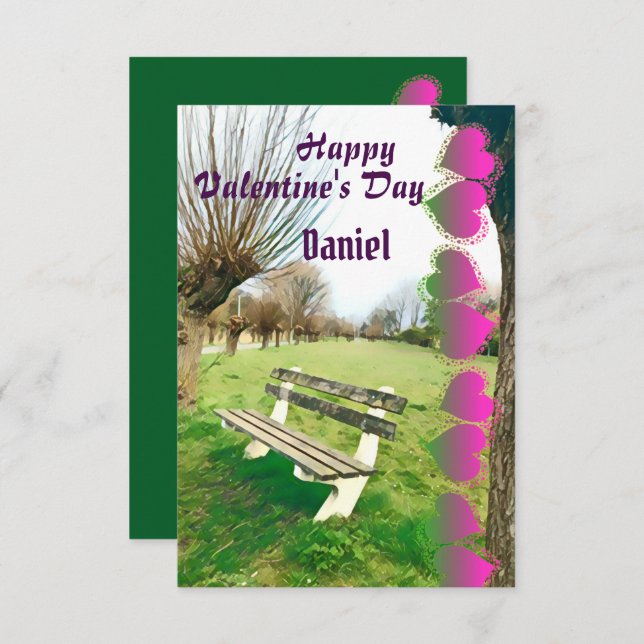 Lycklig-Valentineser - vattenfärgsteke för hans rä (Fram/baksida)