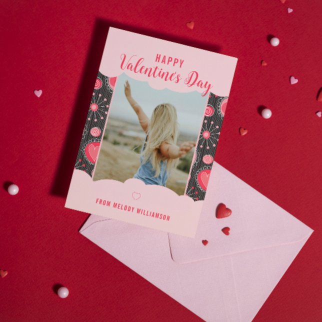 Lycklig Valentineser Vitmisk rödhjärna blommor Nam Helg Vykort (Skapare uppladdad)