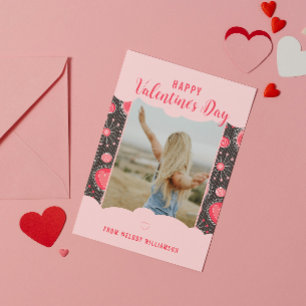 Lycklig Valentineser Vitmisk rödhjärna blommor Nam Julkort