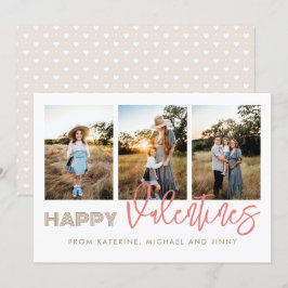 Lycklig Valentiness 3-fotosamlingskort Julkort
