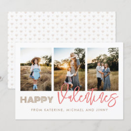 Lycklig Valentiness 3-fotosamlingskort Julkort