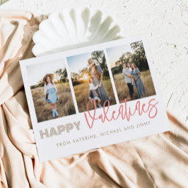 Lycklig Valentiness 3-fotosamlingskort Julkort