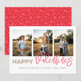 Lycklig Valentiness 3-fotosamlingskort Julkort