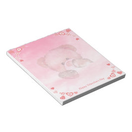 Lycklig Valentiness Cute Nalle Anteckningsblock