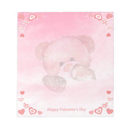Lycklig Valentiness Cute Nalle Anteckningsblock