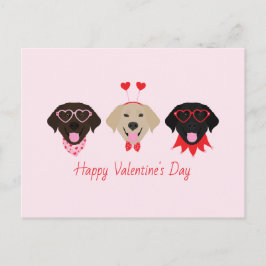Lycklig Valentiness Labrador Retriever Hundar Helg Vykort