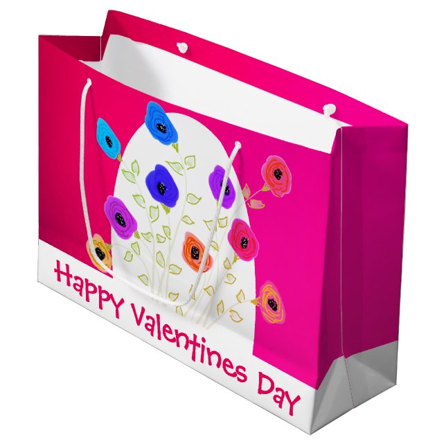 Lycklig Valentiness Large Gift Bag (Framsidan Vinklad)