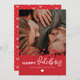 Lycklig Valentiness Photo Red Hearts par Family Julkort