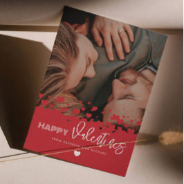 Lycklig Valentiness Photo Red Hearts par Family Julkort