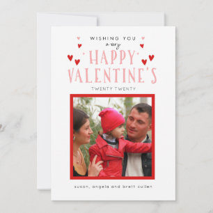 Lycklig Valentinfotokort för typografi Julkort