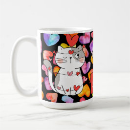 lycklig valentinkatter kaffemugg