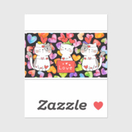 lycklig valentinkatter klistermärken