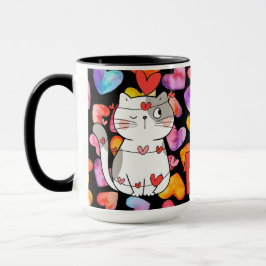 lycklig valentinkatter mugg