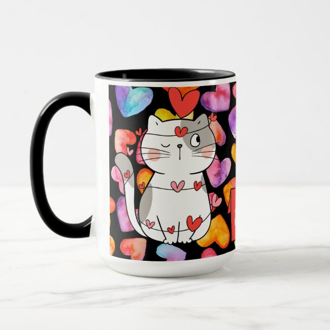 lycklig valentinkatter mugg (Vänster)