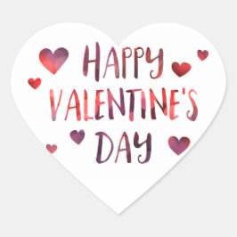 lycklig valentins dagskvinna hjärtformat klistermärke