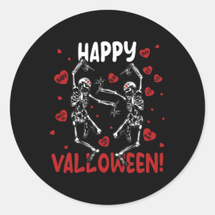 Lycklig Valloween Funny Dancing Skeleton Goth Vale Runt Klistermärke