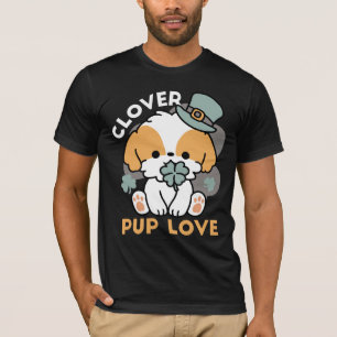 Lycklig Valp med Klöver – St. Patrick's Day-presen T Shirt