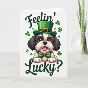 Lycklig Valp St Patricks Dag Kort
