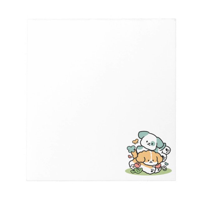 Lycklig valpar som rullar in i maj - Kawaii Hund A Anteckningsblock (Framsida)