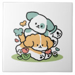 Lycklig valpar som rullar in i maj - Kawaii Hund A Kakelplatta<br><div class="desc">Välkomna May med en glatt tumlare! Den här söta designen har två valpar i lycklig som rullar i en vår-skugga, omgiven av blommor, med det lekande citatet "Rolling In to May like Lycklig Valps!" mot en djärv bakgrund av mörken. Perfekt för hundälskare, vår-entusiaster och kawaii fläkt som vill fira säsongen...</div>