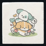 Lycklig valpar som rullar in i maj - Kawaii Hund A Stenunderlägg<br><div class="desc">Välkomna May med en glatt tumlare! Den här söta designen har två valpar i lycklig som rullar i en vår-skugga, omgiven av blommor, med det lekande citatet "Rolling In to May like Lycklig Valps!" mot en djärv bakgrund av mörken. Perfekt för hundälskare, vår-entusiaster och kawaii fläkt som vill fira säsongen...</div>