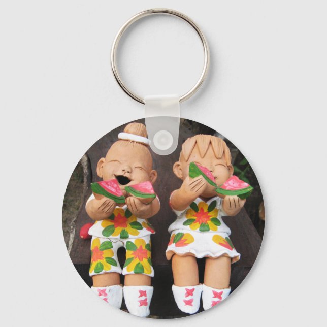 Lycklig vänner nyckelring (Framsida)