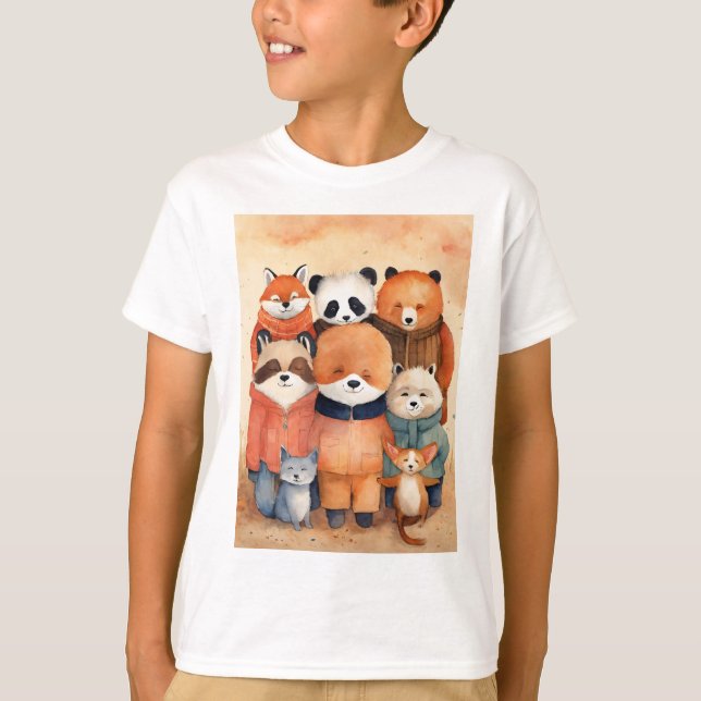 lycklig vänners krånglig barn tshirt t shirt (Framsida)
