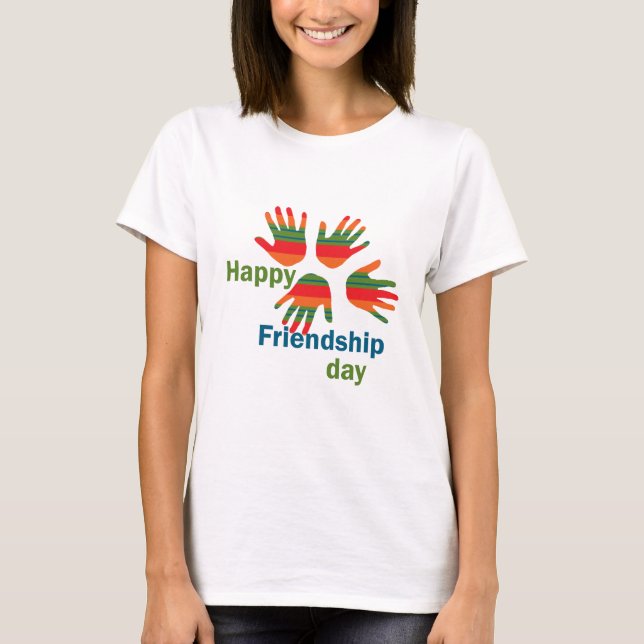 Lycklig vänskap dag t shirt (Framsida)