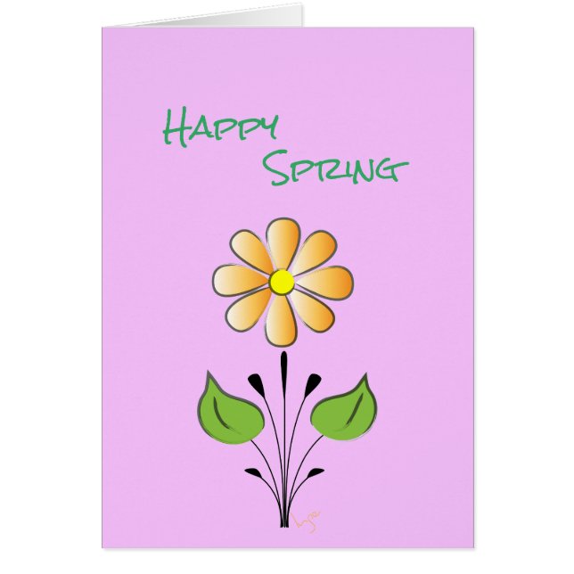 Lycklig Vår, Flower Blommigt Lilac Påsk Söt Hälsningskort (Framsidan)