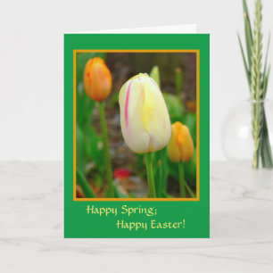 Lycklig Vår Glad påsk! VÅR TULIPS Helgkort
