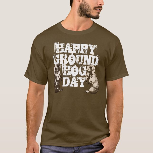 LYCKLIG vår Groundhogs för GROUNDHOG-DAG Tee (Framsida)