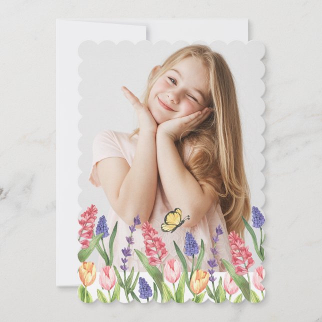 Lycklig Vår Photo Födelsedagsfest Inbjudningar (Framsida)