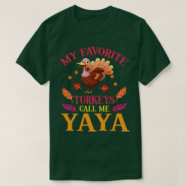 Lycklig vår Thanksgiving: min favoritkalkonring T Shirt (Design framsida)